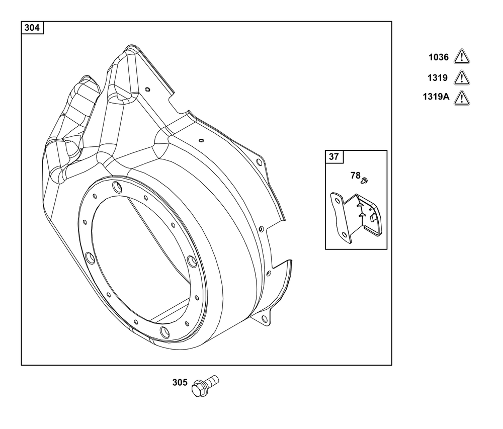 Blower Housing Group Diagram and Parts List for 19L236-0143-F1 100000 - 19Z999 Briggs and Stratton Engine